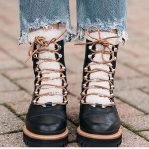 Marc Fisher LTD Izzie genuine shearling lug sole boot